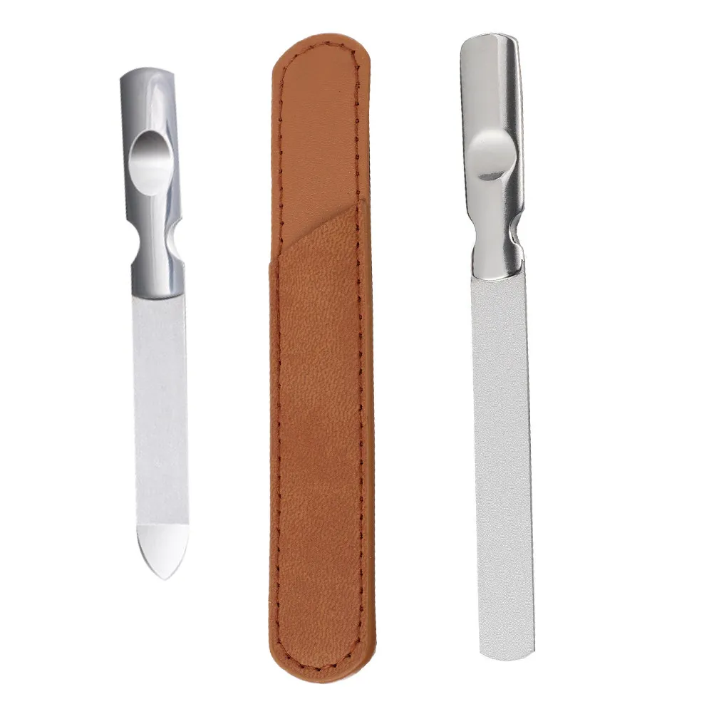 

2 набора портативных пилок для ногтей из нержавеющей стали премиум-класса для маникюра, полировки натуральных ногтей, педикюра и формирования дизайна ногтей