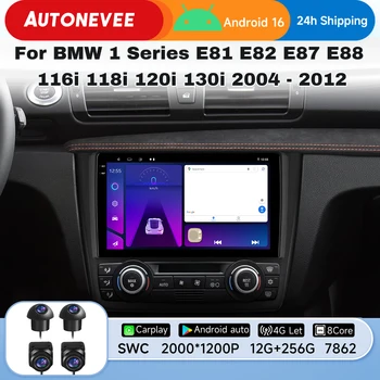 Unidad principal 4G para BMW Serie 1 E81 E82 E87 E88 116i 118i 120i 130i 2004 - 2012 Reproductor multimedia BT estéreo Android 16 Radio para coche 1