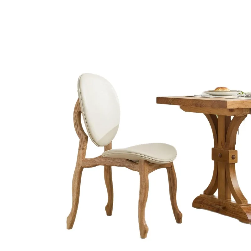 

Nordic modern dining chair simple Italian light luxury solid wood backrest chair dining room home bedroom