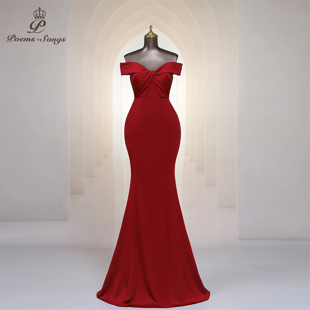 Red Trumpet Evening Dress Long Mermaid Sexy Criss Cross Off Shoulder Sleeveless Women Party Dresses Prom Formal Maxi dress