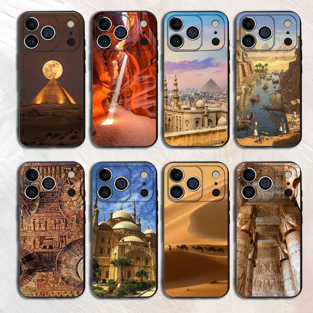 

Images of Egypt Silicone Soft Phone Case For iPhone17,16,15,14,13,12 Pro Max Plus X XR SE Cover