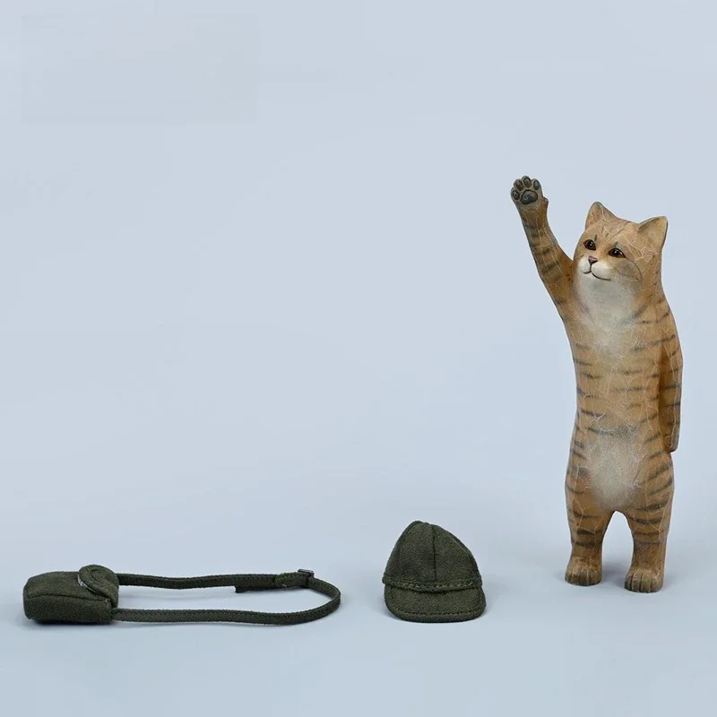 Woodcut cat series trendy play cute and cute Internet celebrity creative model ornament figure peripherals