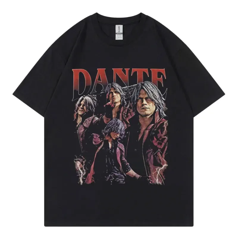 Limited Edition Devil May Cry Game Pattern T-Shirt, Gothic Retro Short Sleeve Tee, Unisex Fashion Casual Women And Men T-shirts