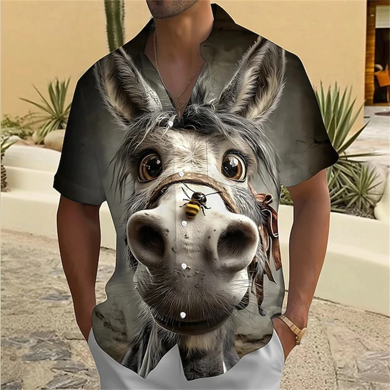 

Men's Print Hawaiian Shirt Casual Short Sleeve Button Down Shirt With Tropical Design Summer Beachwear For Vacation And Daily