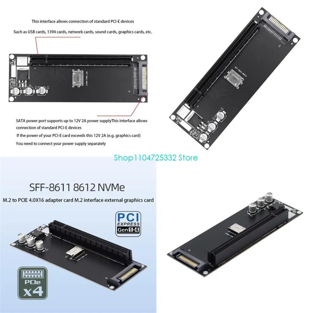 P5EA PCIe to SFF-8611 Adapter,SFF-8611 to PCIe PCI-Express 16X Adapter for Mainboard