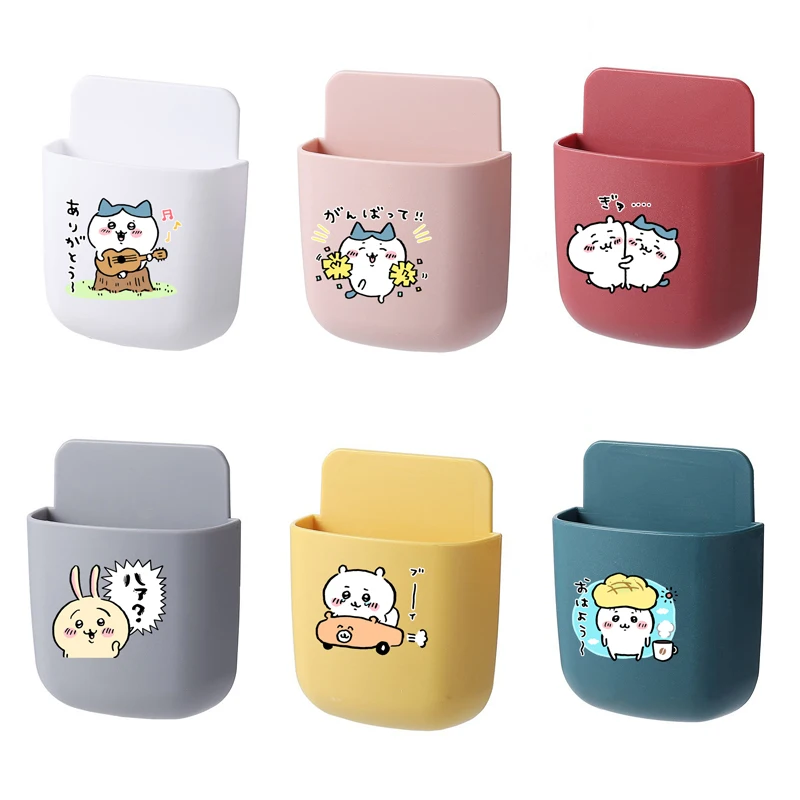 Chiikawa Storage Box New Anime Cartoon Xiaoba Punch-Free Simple Wall-Mounted Storage Rack Usachi Remote Control Storage Box