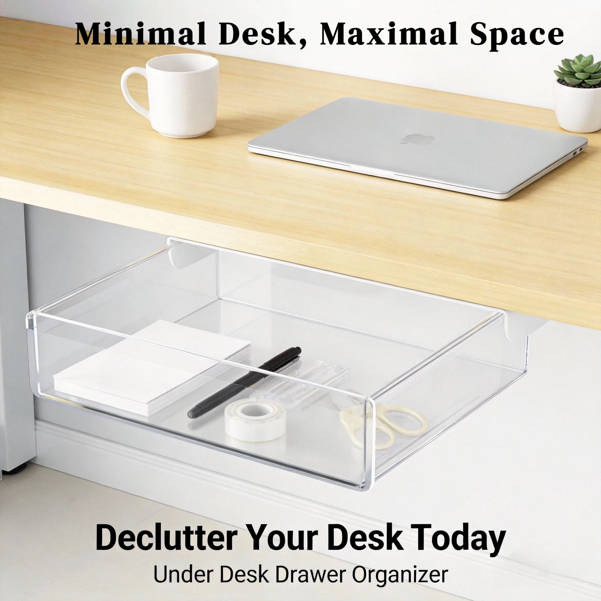 

Органайзер-ящик под стол, самоклеящийся скрытый ящик для хранения, установка без инструментов для офиса и домашнего рабочего пространства