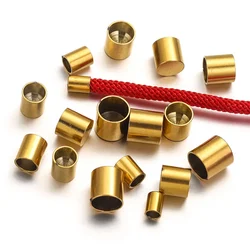 10pcs chiusura con cordino in pelle in acciaio inossidabile tappi terminali con punta a crimpare in oro per connettori per bracciali per collana forniture per la creazione di gioielli artigianali