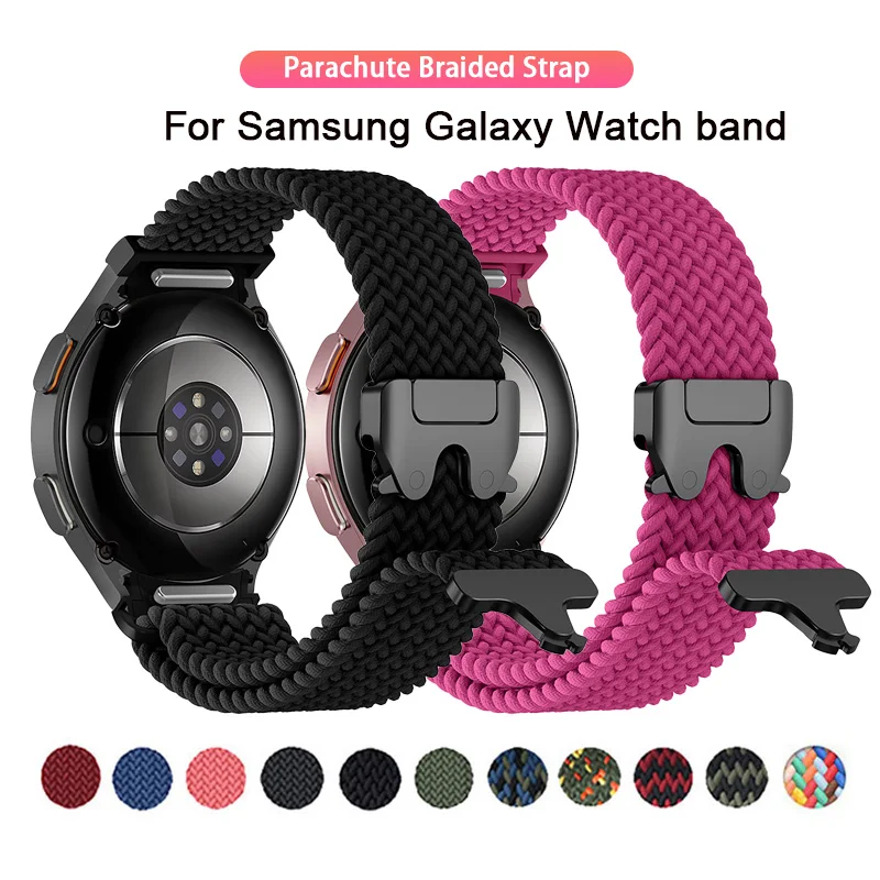 Geflochtenes Fallschirmarmband für Samsung Galaxy Watch 7 FE 6 4 Classic 5 pro 44 mm 40 mm 47 Keine Lücken Nylonarmband Galaxy Watch 7 Band