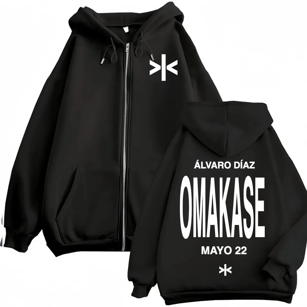 Alvaro Diaz Omakase Mayo 22 Moletom com zíper masculino, jaqueta casual de lã, estilo Hip Hop Harajuku, pulôveres com zíper, casacos