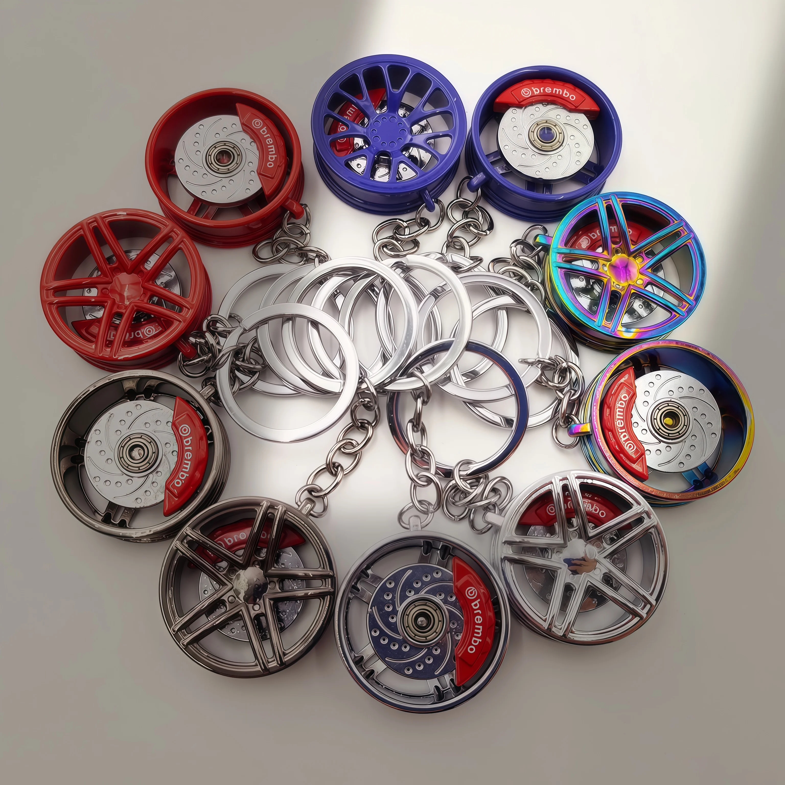 1PCS Wheel Hub Keychain Pendant Car Keys Holder Keyring 3D Alloy Model Tyre Car Key Chain Charm Racing Lovers Collectibles