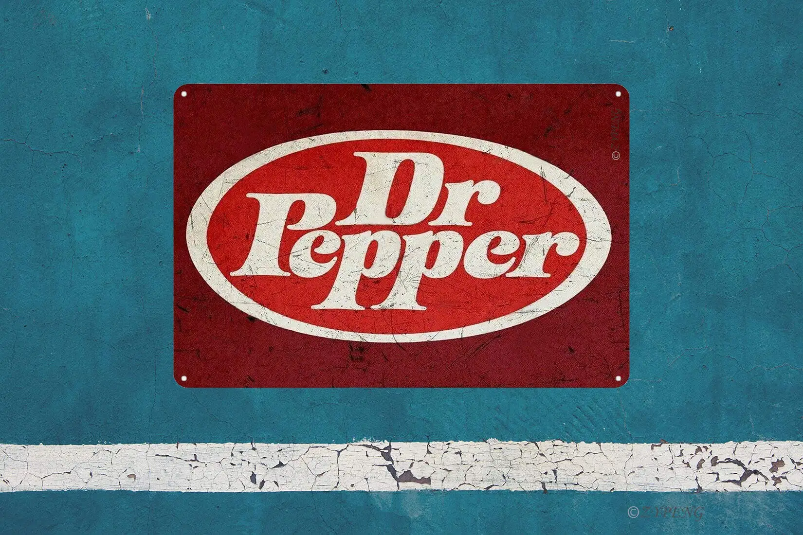 ZYPENG Metal Tin Sign Dr. Pepper Soda Pop Store Advertising Vintage Style Retro Wall Decor Bar 8 x 12 inches