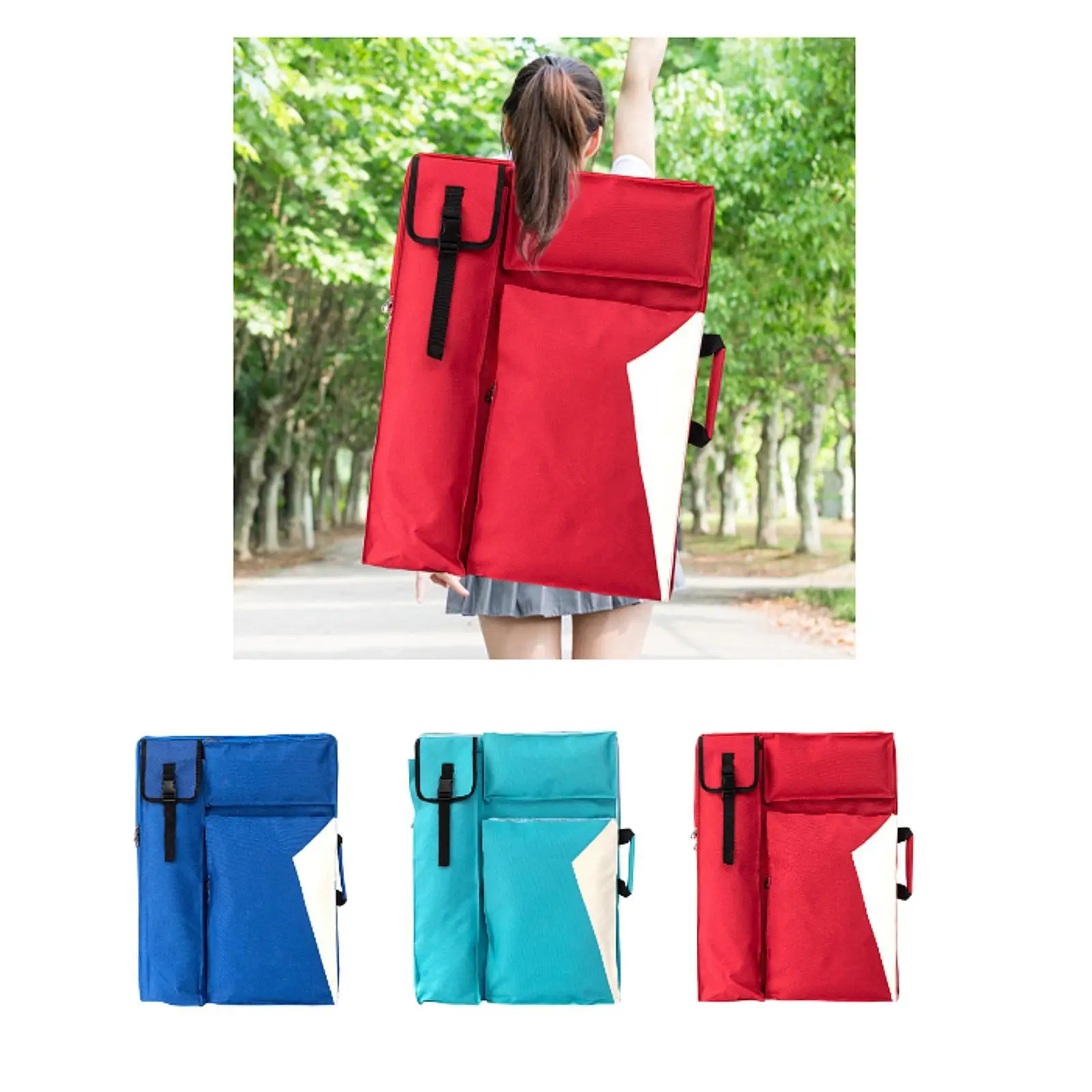 

Art Painting Bag Adjustable Shoulder Strap with Zipper Lightweight Sketch Bag for Traveling Pencils Hobbyist Outdoor Painting