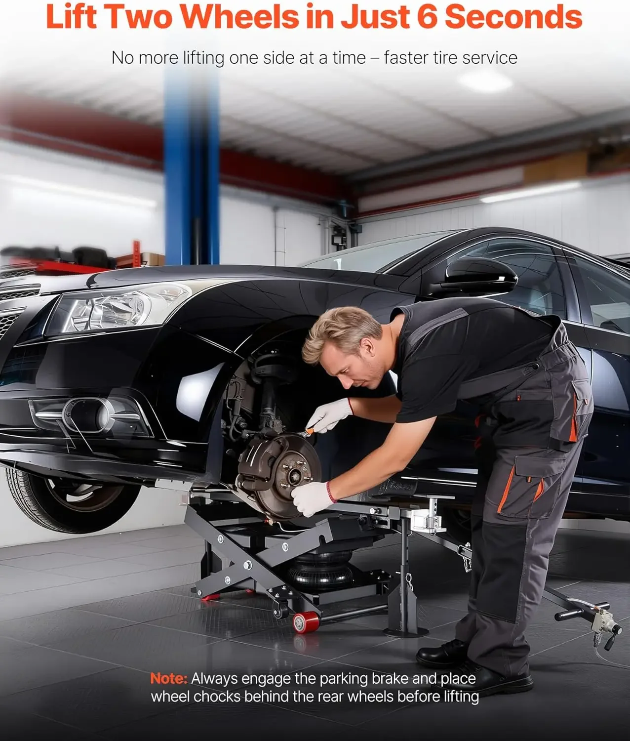 Air Portable Car Lift, 6613 lbs/3 Ton Capacity, 21.7 inch Max Height, Adjustable Portable Air Car Lift with Airbag, Support