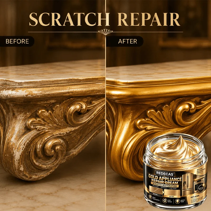 Multi-Surface Gold Decor Paste, No Tools Needed, DIY Regild Faded Carvings, Frames & Decor, Fill Dents, Metallic Shine