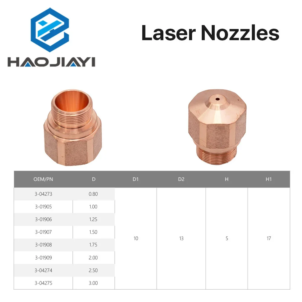 Ugelli Laser Layer Dia.28mm calibro 1.0 - 3.0 per testina di taglio Laser a fibra OEM 10 pz/lotto