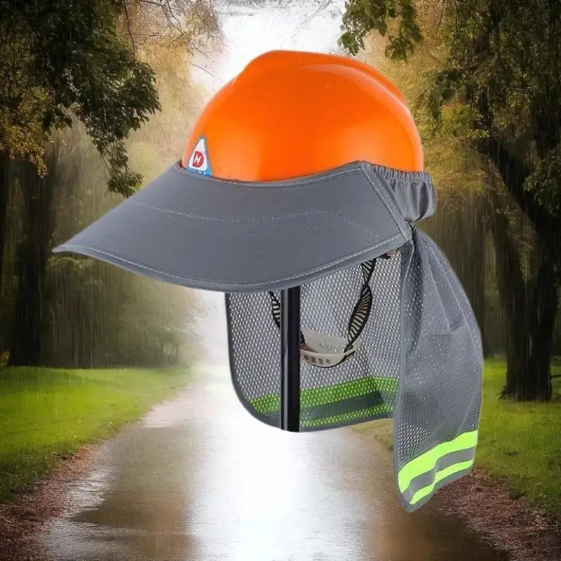 {CC44} Summer Sun Shade Safety Hard Hat Neck Shield Helmets Reflective Hat Brim Reflective Cap Cover For Construction Workers