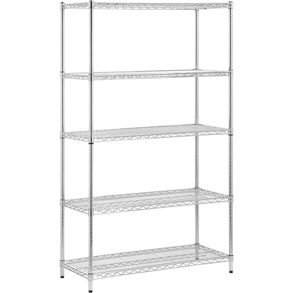 800-Pounds Per Shelf Chrome Organizer SHF-01441 Adjustable Storage Shelving Unit 5-Tier 42Lx18Wx72H Freight Free