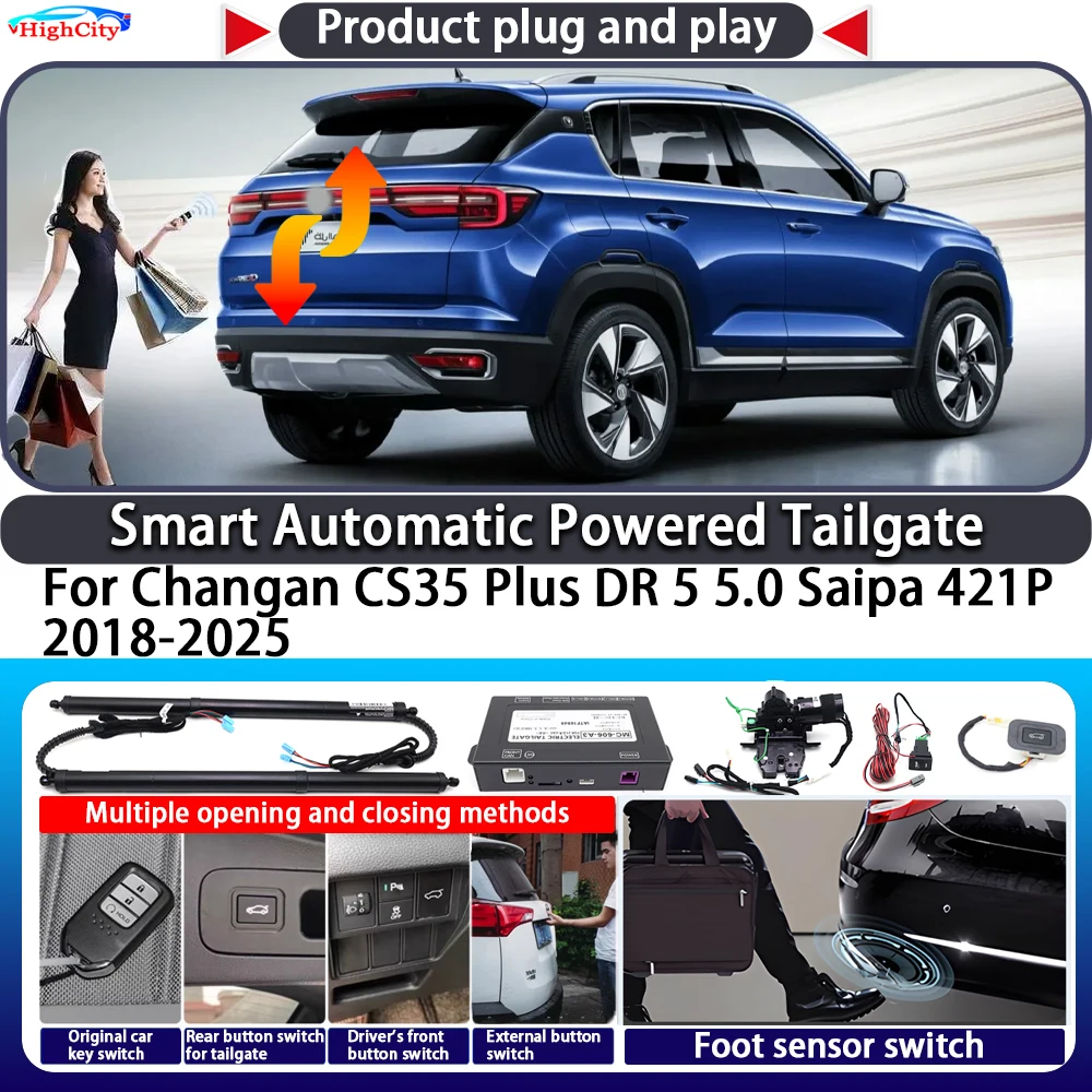 For Changan CS35 Plus DR 5 5.0 Saipa 421P 2018-2025 Smart Automatic Powered Tailgate Key Lift Close Kit Electric Power Tailgate
