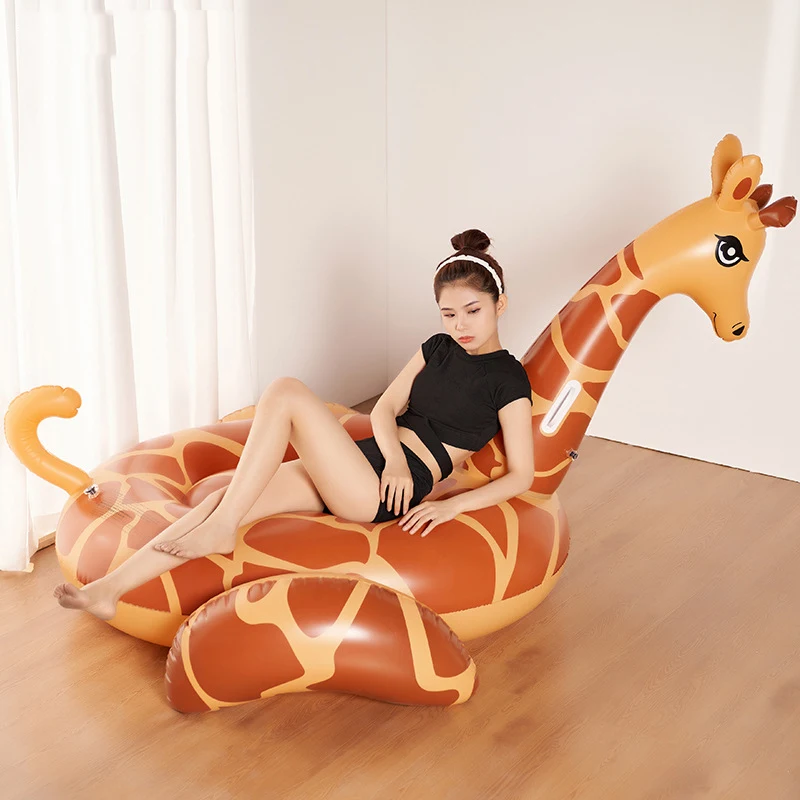 200cm Aufblasbare Giraffe Schwimmen Ring Pool Float Matratze Alpaka Schwimmen Kreis Strand Sommer Wasser Aufblasbare Spielzeug Piscina