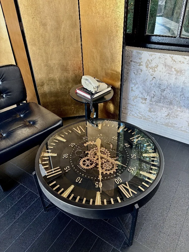 Vintage Clock,Gear,Coffee Tables,Metal Design Furniture,Living Room,Sofa,Side Tea Table Clocks,Homestay Decoration