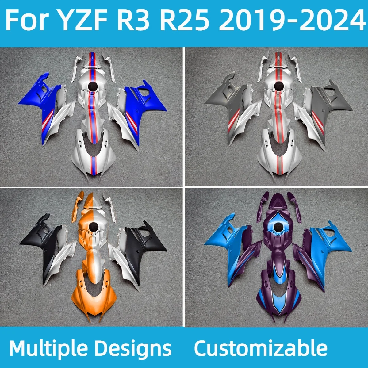 

For YAMAHA YZFR25 R3 2019-2024 Hot Style Fairing Kit YZFR3 R25 19-24 Motorcycle Parts Fairings ABS Injection Cowling