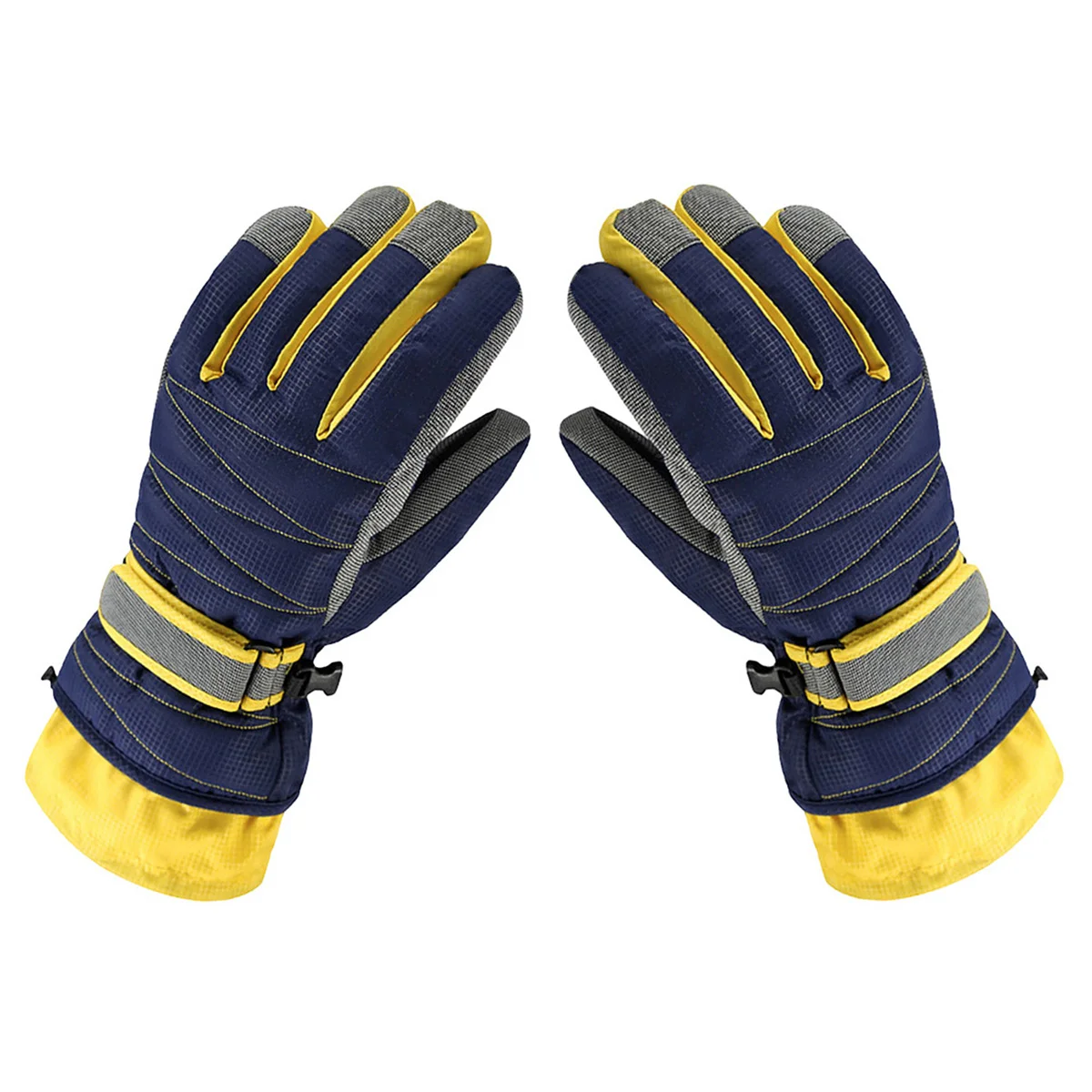 

Waterproof Insulated Gloves Blue M High Density Cotton Lining Extended Adjustable Cuff for Cold Weather Sports