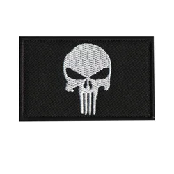 Punisher Seals Embroidered Badge Skull Warlock Air Badge Arm Badge Outdoor Bag Sticking Hook and Loop Patch Customized