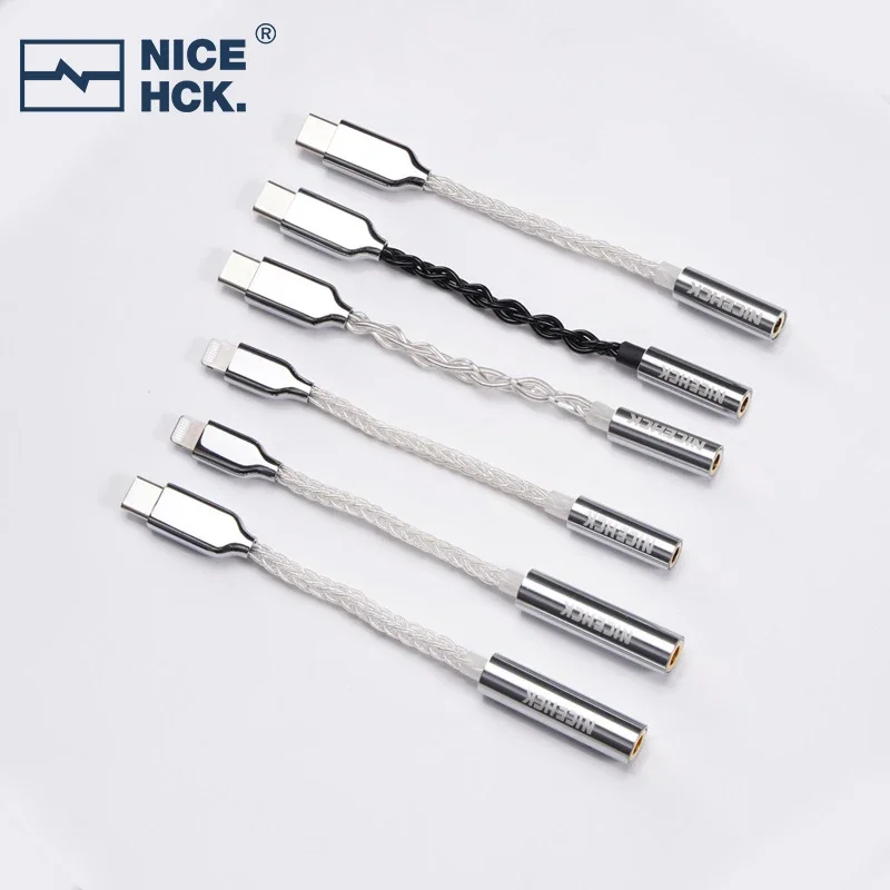 NICEHCK TC3 HiFi-decoderingsadapter Metaallegering Shell ALC5686/C100 Type-C Bliksemingang Ondersteuning Lijncontrole Microfoon