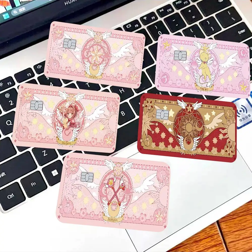 C-Cardcaptor Sakura Credit Card Skin Stickers For VISA Bank Card Transportation Card Waterproof Sticker Anti-scratch Women Gift