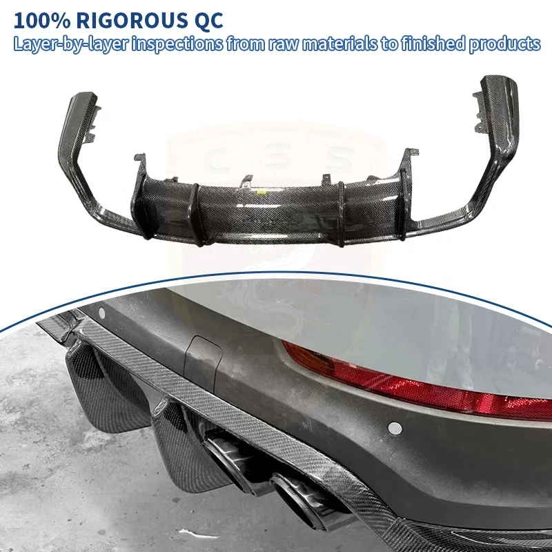 9Y0 Dry Carbon Fiber FD Style Rear Diffuser Spoiler for  Cayenne 9Y0.2 2024 Year Car Rear Bumper Lip