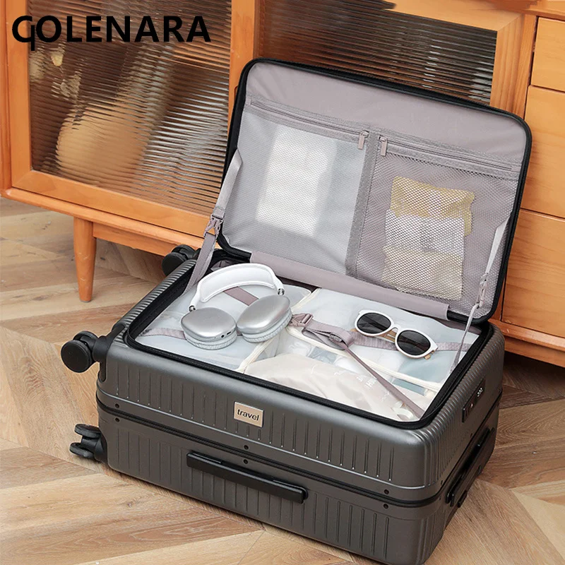 COLENARA ABS+PC Suitcase Front Opening Boarding Case Laptop Trolley Case 20