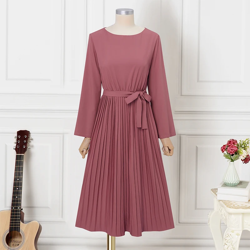 ZANZEA 2025 فساتين قميص طويلة أنيقة للخريف بأكمام طويلة فساتين نسائية عصرية بطيات غير رسمية فضفاضة وشاحات رداء الحفلات #4