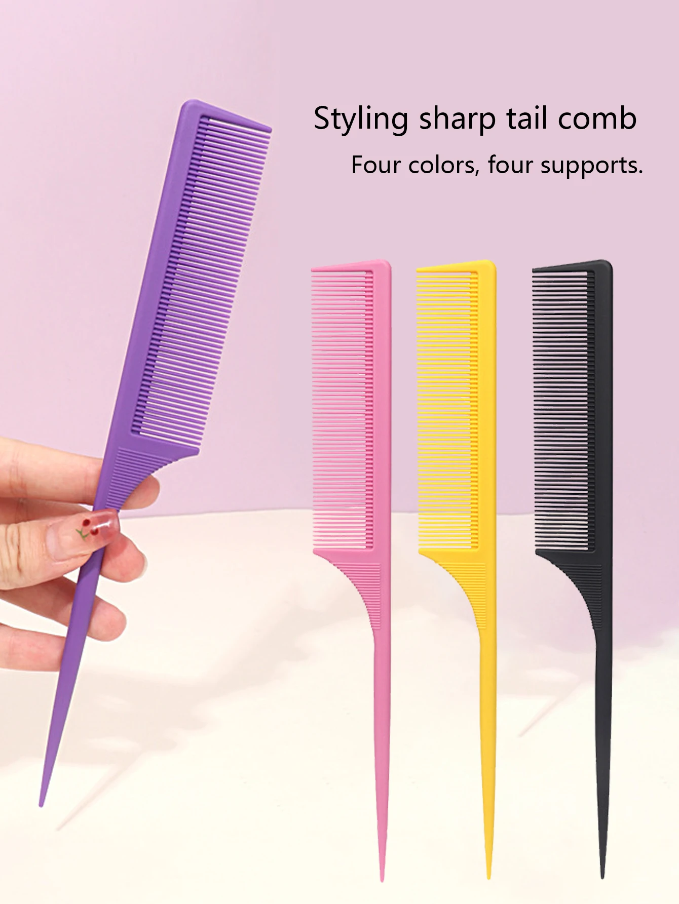 1pcs plastic professional hair comb, fine teeth, anti-static ponytail comb, salonhair styling hair comb tool