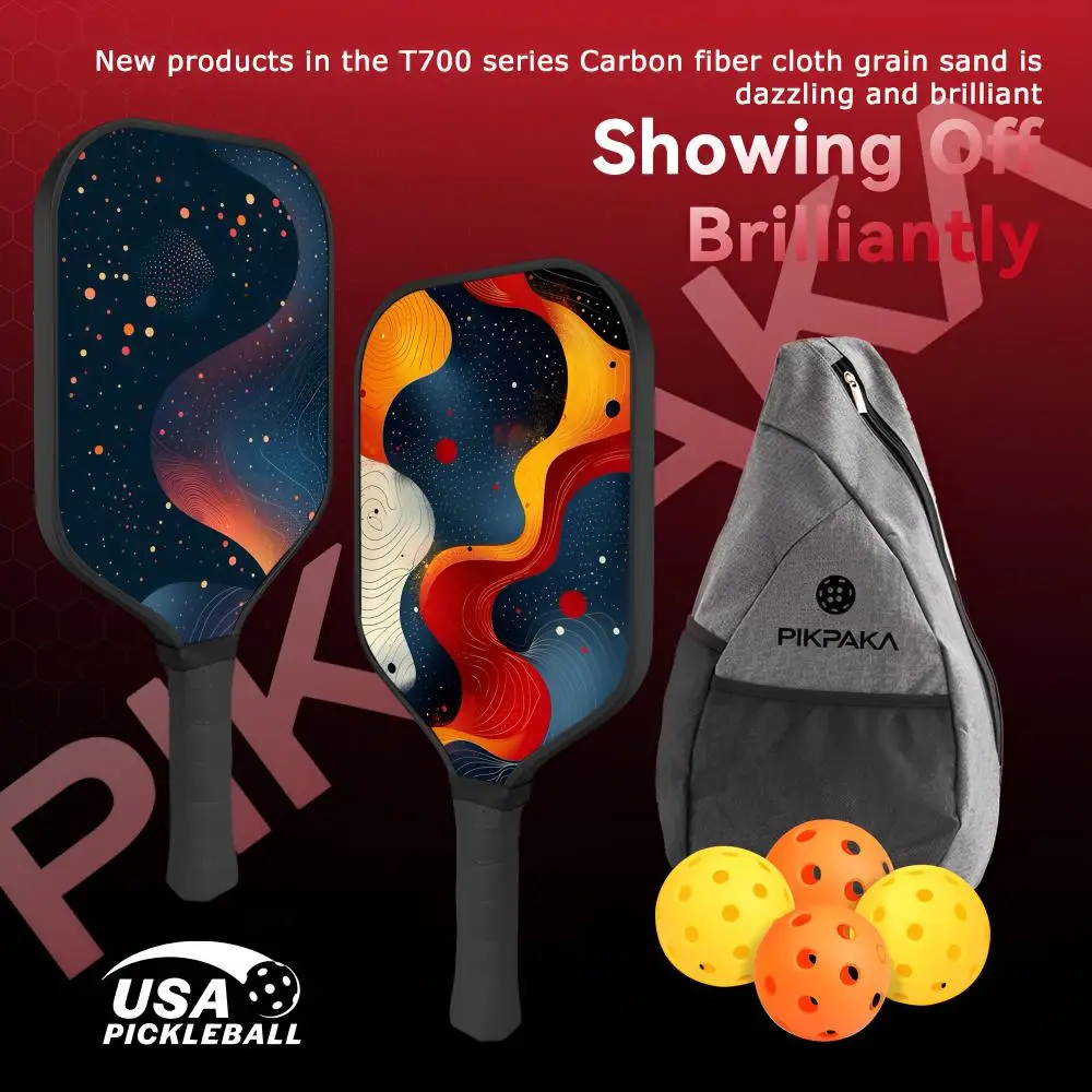 

New ripples Pickleball Paddle Set USAPA Approved T700 Carbon Fiber Unibody Thermoformed with 16MM Honeycomb Core