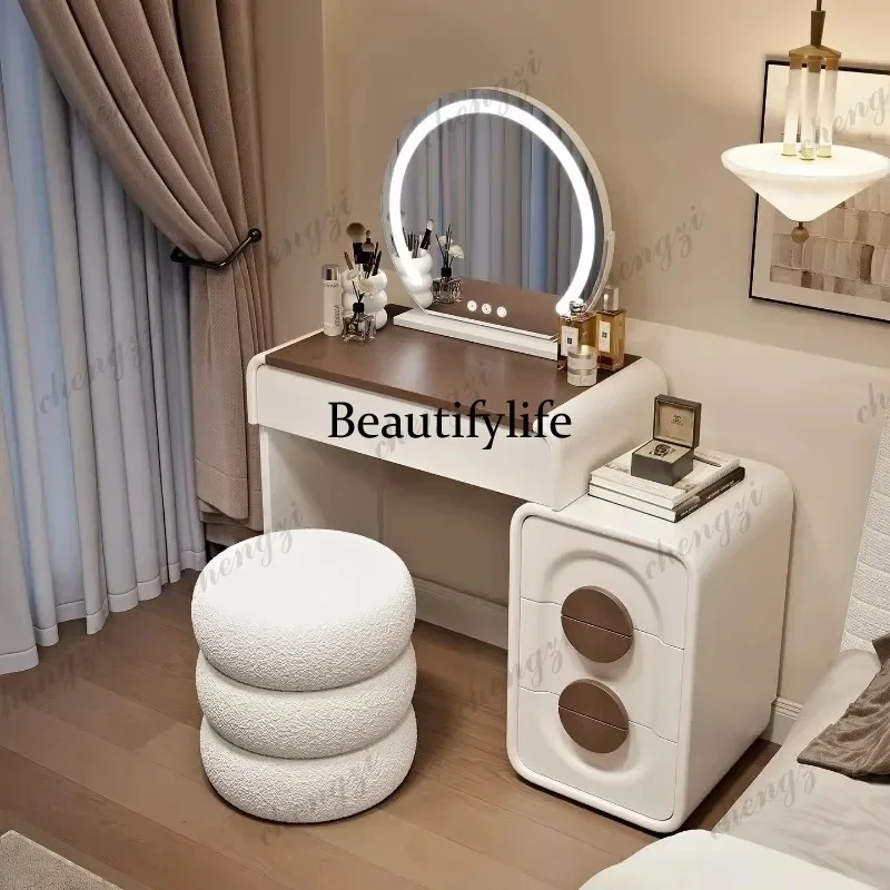 c139 Large Nightstand Vanity Desk Organizers Modern Beauty Drawers Vanity Desk Stool Storage Luxury Schminktisch Home