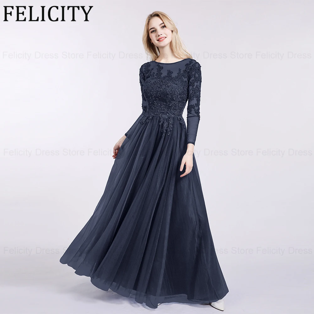 

Classic Mother of the Bride Dresses 2024 A-Line Illusion Formal Wedding Guest Dresses Applique Tulle Pleated Party Evening Gowns