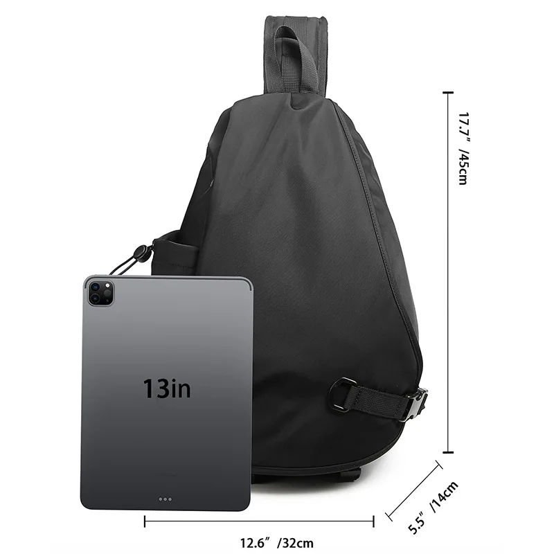 Tactical Waterproof Crossbody Chest Bag for Men Nylon Outdoor Sling Pack with Anti-Theft Zipper Cycling Hiking Travel