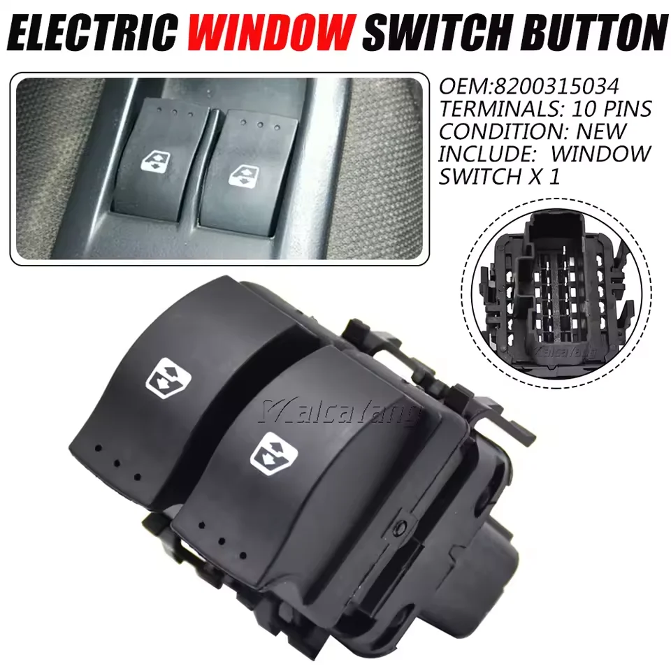 Nouveau bouton de commande électrique pour lève-vitre de voiture 8200315034 pour Renault Trafic II Megane II Opel Vivaro 2002 - 2014