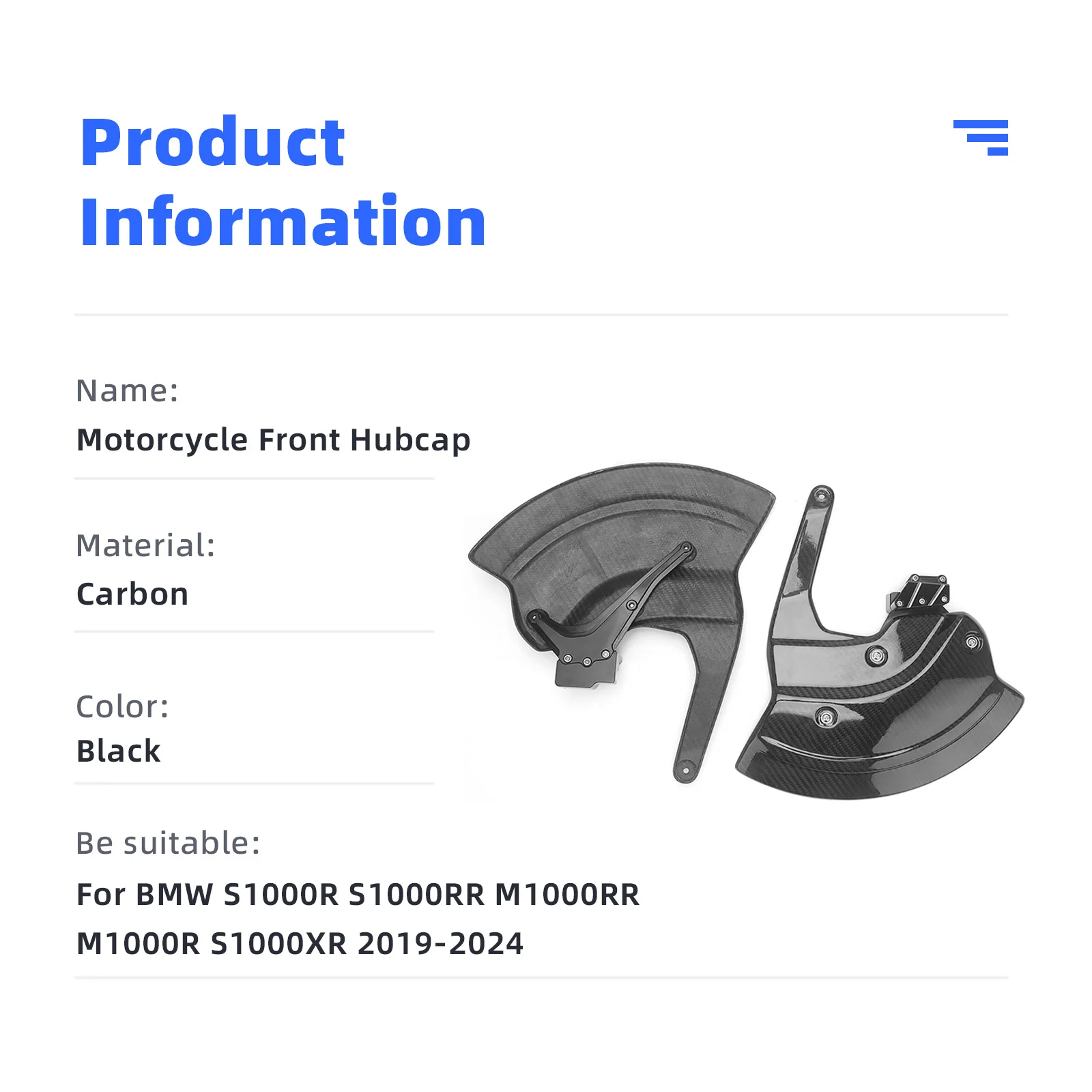 Carbon Fiber Material For BMW S1000R S1000RR M1000R M1000RR S1000XR 2019-2024 Front Fender Wheel Cover Motorcycle Accessories view 5