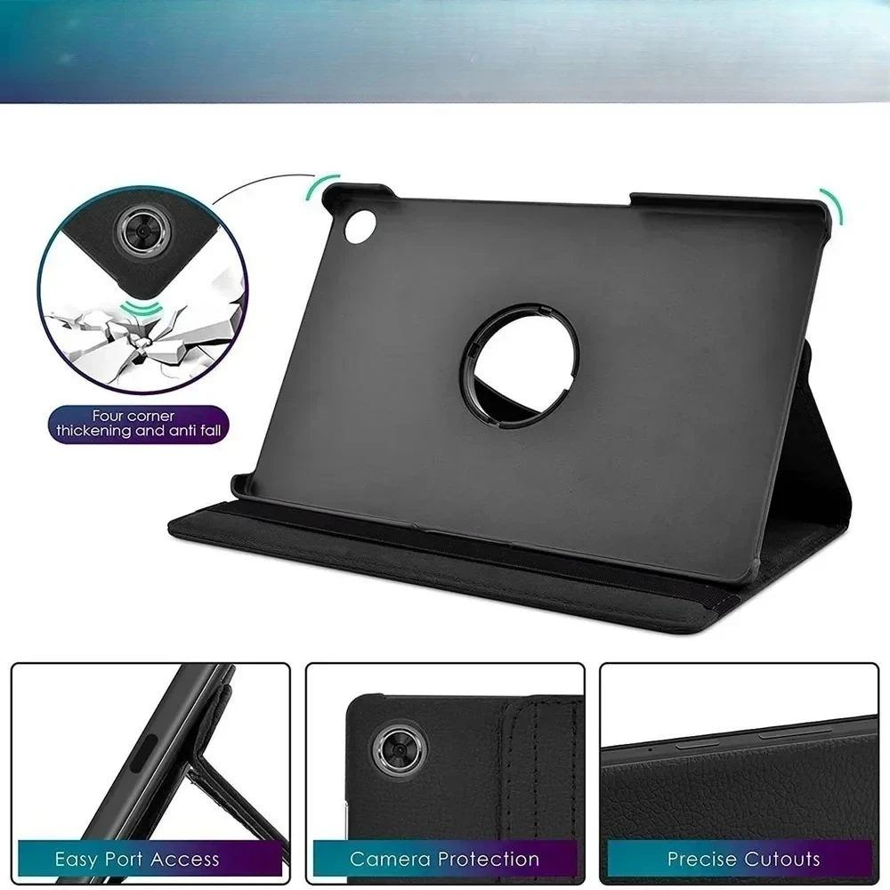 Untuk Samsung Galaxy Tab A9 Plus 11” Penutup Tablet untuk Samsung Tab A9 SM-X210/X215/X216/X218 Penutup Kulit Berputar 360 Derajat