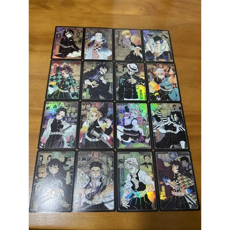 DIY Demon Slayer Postcard Colorful Flash Craft Card 16 Sheets Per Set  Anime Peripheral Game Collection Card Holiday Gift