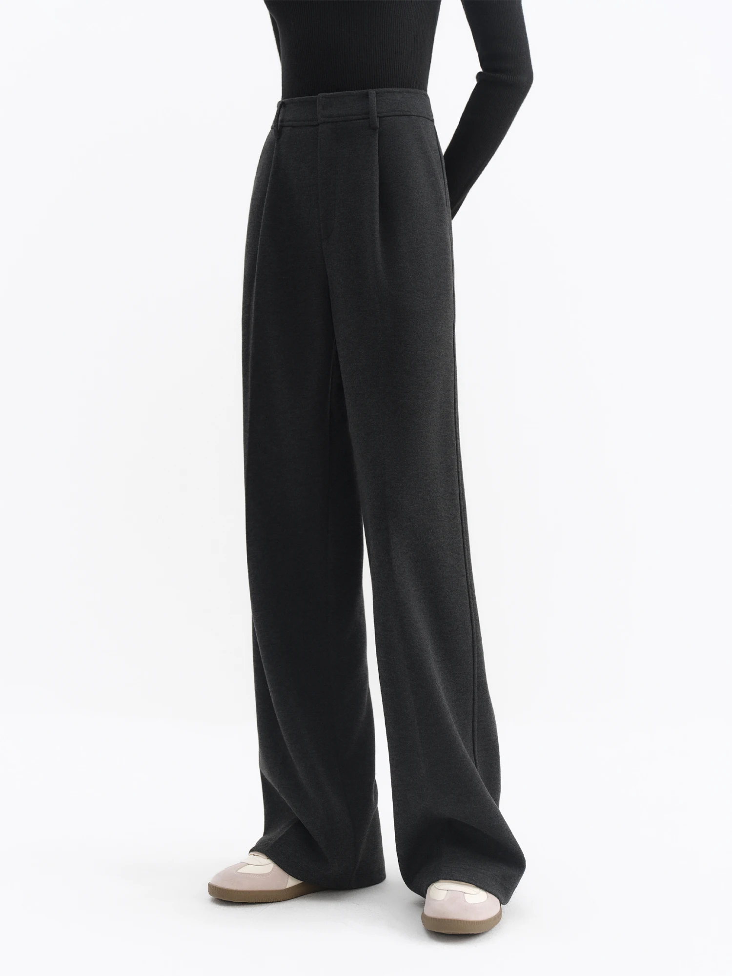 FSLE High-Waisted Straight-Leg Commute Casual Pants Winter 2025 New Arrival, Slimming Height-Enhancing, Versatile Everyday Pants