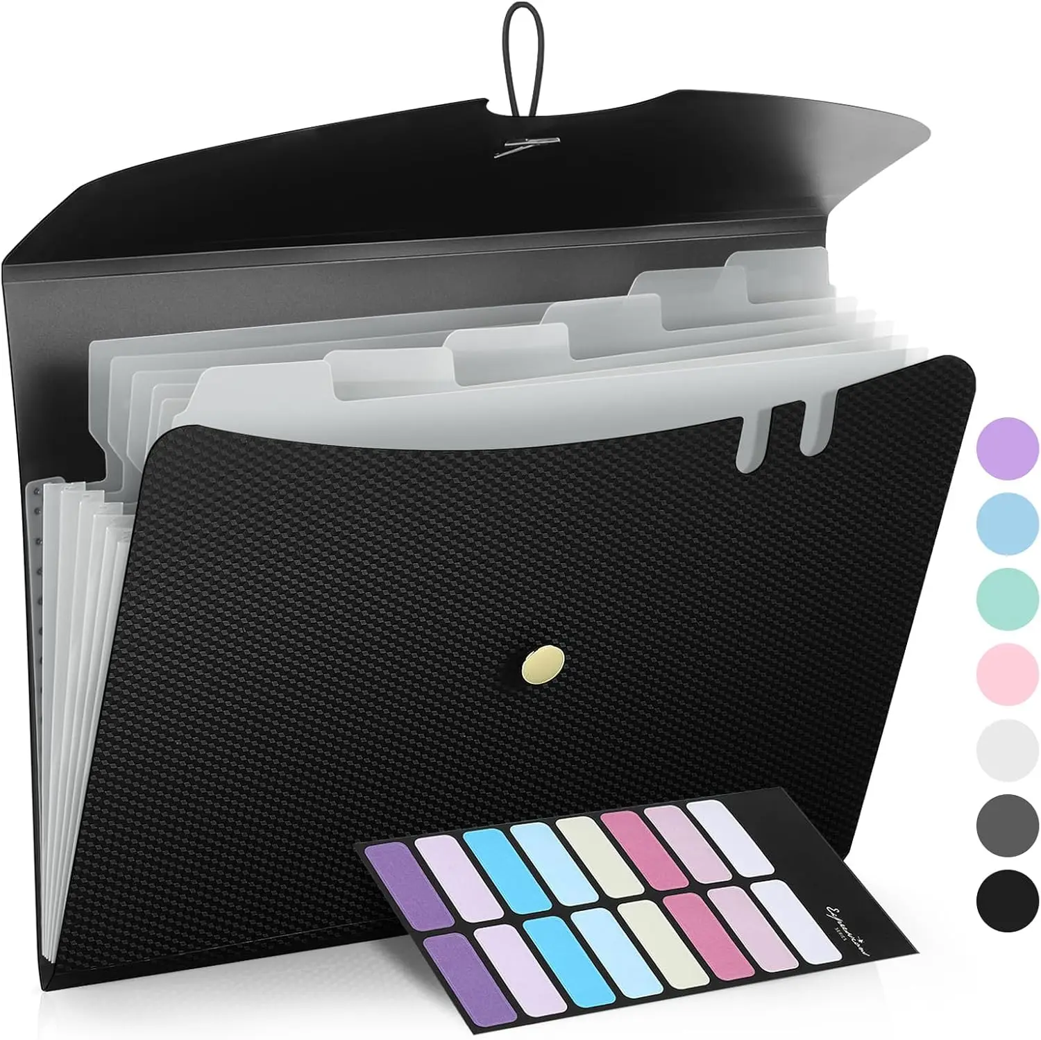 

7 Pocket Expanding File Folder, Premium Accordion Organizer, Letter Size Document Folders with Bungee Closure