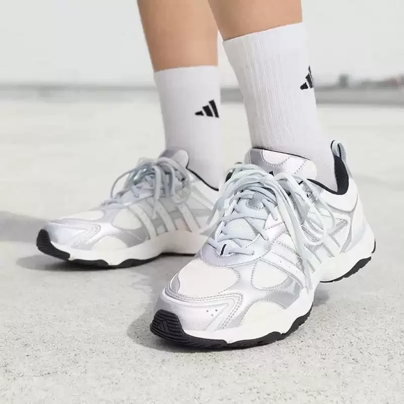 Adidas KH6931 Women Casual Sneakers Metallic Silver White Black Fabric Synthetic Upper Comfort Insole Dreamstrike Midsole Sport