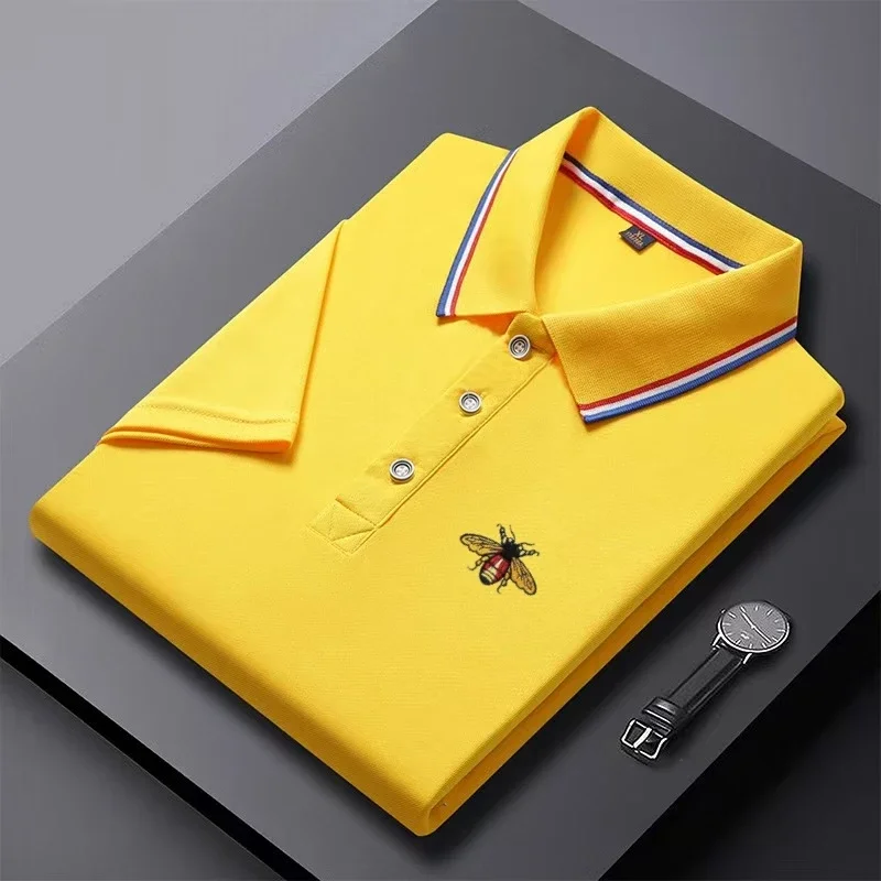 Summer New Men's Short Sleeved Embroidered Polo Shirt Breathable Lightweight Shirt Luxurious Top Casual Lapel Men's T-shirt image 6