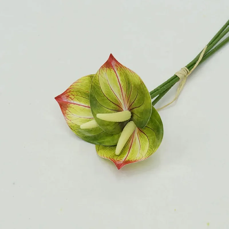 15 Stück Künstliche Plastikblumen Anthurium Brautstrauß Hochzeitsdekoration Künstliche Palmenblumen Feiertagsparty Heimdekoration Ornament – Detail 8