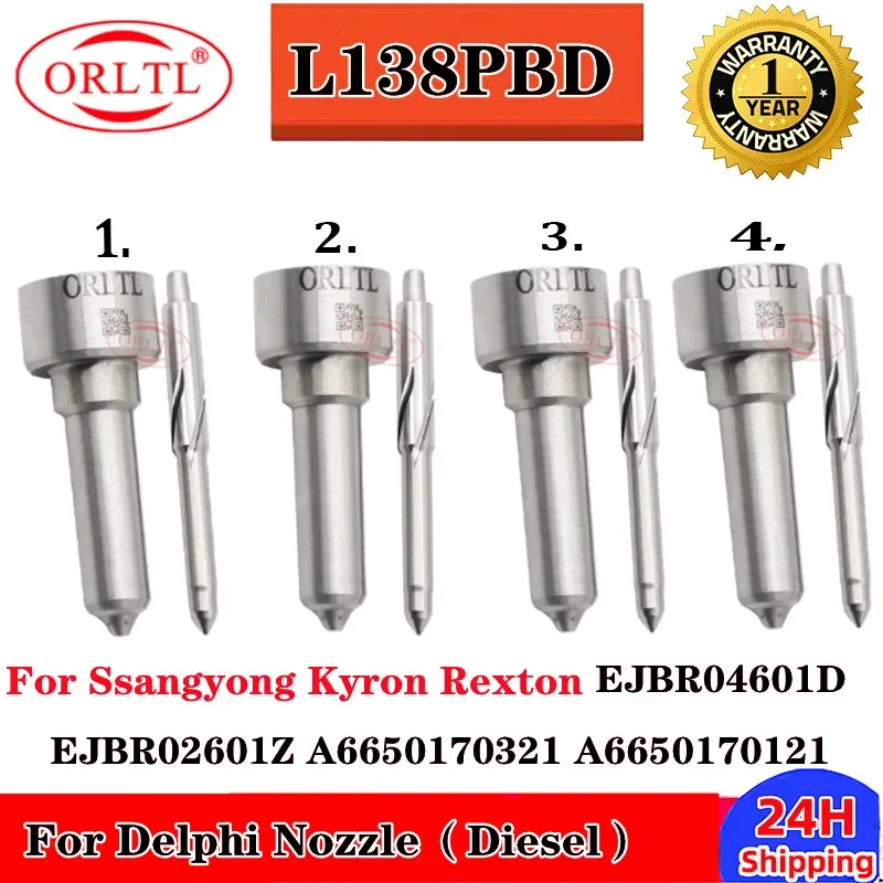 

4 шт. Подлинная L138PBD L138PRD новая форсунка дизельного топлива для SSANGYONG Kyron 2.7L Xdi EJBR04601D EJBR02601Z A6650170321