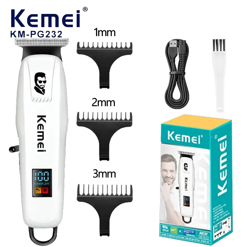 

Kemei KM-PG232 Professional Hair Cutting Machine Electric Hair Clipper Cordless Trimmer For Men Rechargeable Shaver Styling Tool