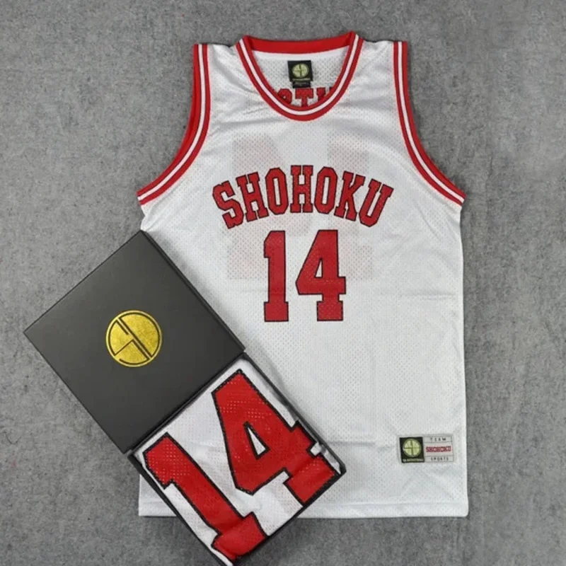 Adults SLAM DUNK SHOHOKU Cosplay Basketball Jersey Tops for Men Boy NO.14 Hisashi Mitsui Cosplay Costumes Training Vest